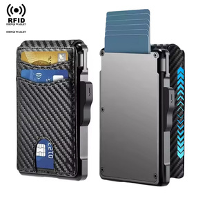RFID pop-up ad accesso rapido in alluminio metallo portacarte <span class=keywords><strong>portafoglio</strong></span> <span class=keywords><strong>uomo</strong></span> in pelle <span class=keywords><strong>portafoglio</strong></span> RFID business titolare della carta di credito in pelle - Product Image 5