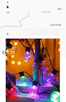 Outdoor Kristall-LED-Lichterkette mit Runden Glühbirnen für Garten, Zelte, Camping, Hochzeiten