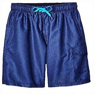 Maillots de bain bas pour hommes, style boxer, avec design de poche arrière tendance, respirants, séchage rapide, longueur genou, fermeture à cordon de serrage - Product Image 2