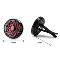 Parfum de voiture en acier inoxydable Aromathérapie Rafraîchisseur d'air Parfum Diffuseur d'huiles essentielles Médaillon noir avec clip d'aération 12 tampons en feutre