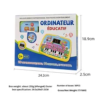 MKTOYS - Tableta de Juguete Electrónica de Plástico con Pantalla LED para el Aprendizaje del Francés para Niños de 5 a 7 Años