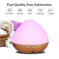 Diffuseur d'huiles essentielles à ultrasons 400 ml en plastique imitation bois, humidificateur d'arômes électrique à brume froide, vente en gros Shenzhen