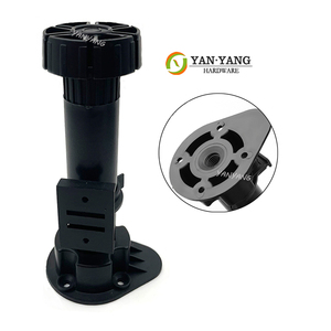 Piedini Regolabili Yanyang 11.5-14.5cm in Plastica Nera ABS, Facili da Montare, per Mobili e Cucina, per Soggiorno - Product Image 1