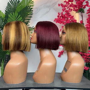 Promoción: Peluca Kim K Closure de 32$ 2x6, 200 gramos, 8 pulgadas, estilo Bob, cabello humano 10A virgen 100% sin procesar para mujeres afroamericanas - Product Image 1