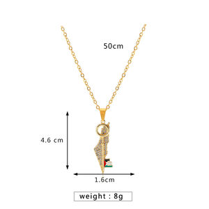 תליון זהב משובץ יהלום מצופה זהב 18k תליון זהב משובץ אבני חן אבני חן - Product Image 5