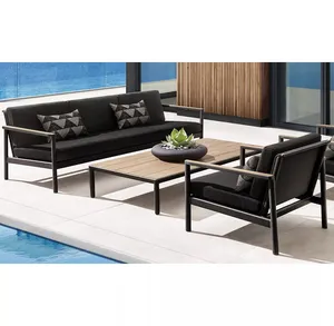 Classic outdoor garden furniture set patio swing metal aluminum sofas sets with single chair three seat sofa