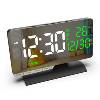 Nouveauté 2026 : Horloge de Table Intelligente Numérique à Écran Miroir pour la Maison avec Heure d'Été, Température, Affichage LED du Jour/Mois/Date et Réveil de Bureau