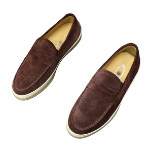 Vintage donkerbruine leren mocassins handgemaakte stijl heren rijloafers - Product Image 2