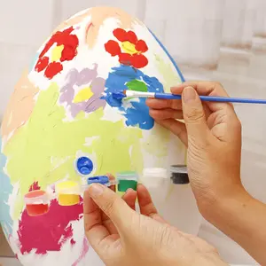 Œufs de pâques en plastique créatifs peints à la main, jouets éducatifs pour la petite enfance, décorations de pâques, œufs de bricolage
