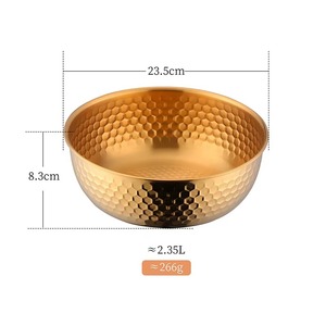 ชามสลัดสแตนเลสแบบตีลาย ชามผสมโลหะหลากสีสำหรับเสิร์ฟผลไม้และอาหาร - Product Image 5