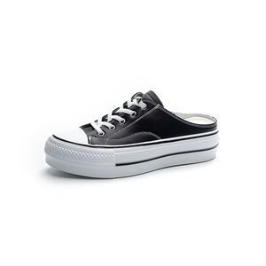 Women's Heel-less <b>Half</b> <b>Slip</b> On Shoes 2026 Summer Stretch Strap <b>Slip</b> On Genuine Leather Thick Soled Pointed Toe <b>Half</b> <b>Slip</b> Ons - Product Image 2