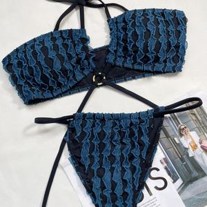 Conjunto de Bikini de Lujo con Cuello en V para Mujer, Estampado Animal Personalizado, Traje de Baño de 2 Piezas, Servicio OEM Disponible - Product Image 1