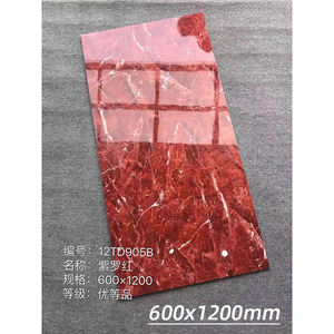 <span class=keywords><strong>Piastrelle</strong></span> in Porcellana Effetto Marmo Rosso Lucido, <span class=keywords><strong>Piastrelle</strong></span> Smaltate Lucidate per Pavimenti di <span class=keywords><strong>Casa</strong></span> - Product Image 4