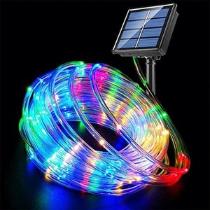 8 Function Solar Ip65 Rated Yellow Led Christmas <b>String</b> <b>Outdoor</b> Pvc Fairy <b>Lights</b> With Remote Control - Product Image 2