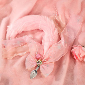 ปลั๊กก้นหางจิ้งจอก SM แบบเซ็กซี่ พร้อมโบว์ใหญ่ ผ้าลูกไม้ ปลั๊กก้นเซ็กซี่ สร้างบรรยากาศเย้ายวน ผลิตภัณฑ์ทางเพศสำหรับผู้หญิง เพิ่มความโรแมนติก - Product Image 1