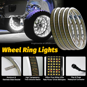 ไฟล้อรถยนต์ LED สีขาว 17 นิ้ว 20 นิ้ว แบบสองด้าน 10 แถว 4 ชิ้น ชุดไฟวิ่งสำหรับรถยนต์ รถบรรทุก สำหรับผู้ที่ชื่นชอบการขับขี่แบบออฟโรด ตกแต่งง่าย ประกอบง่าย - Product Image 6