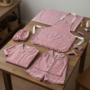 Tissu Popeline Tissé Peigné Teint <span class=keywords><strong>en</strong></span> Fil Écologique 60S à Carreaux 100% <span class=keywords><strong>Coton</strong></span> et Tissu 100% Polyester pour Chemises et Robes Garçons & Filles - Product Image 4