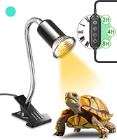 Lampu Pemanas Reptil UVB UVA dengan Timer Otomatis dan Klip Fleksibel untuk Kura-kura dan Kadal