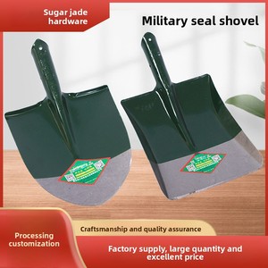 <span class=keywords><strong>Pelle</strong></span> à neige <span class=keywords><strong>militaire</strong></span> sur mesure en acier à haute teneur en carbone avec manche en bois vert/gris pour l'aménagement paysager et l'agriculture - Product Image 2