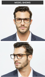 男性用メガネフレーム ブルーライトカットメガネ ライトスクエア光学眼鏡 - Product Image 3