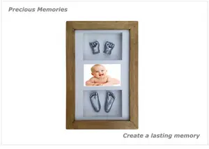 カスタム木製鋳造フレーム赤ちゃんの手形フットプリント石膏型3D鋳造キット