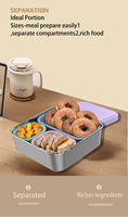 Récipient de préparation de repas en acier 304 de qualité alimentaire, boîte à lunch étanche sans BPA, passe au lave-vaisselle pour le voyage, le camping et la maison