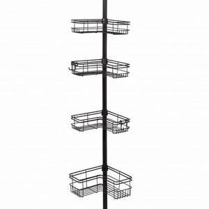 Moderno Estante de Ducha Telescópico de 4 Niveles en Plata y Negro, Organizador de Almacenamiento para Baño, de Hierro, para Montar en la Pared, para Hotel - Product Image 3