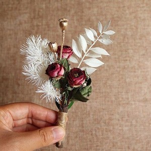 ช่อดอกไม้แห้งขนาดเล็ก-ดอกไม้ธรรมชาติคงสภาพ สำหรับตกแต่งของขวัญ DIY, ช่อดอกไม้ติดเสื้อสำหรับงานแต่งงาน และอุปกรณ์งานฝีมือช่อดอกไม้จิ๋วผูกมือ - Product Image 6