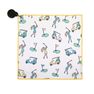 Toalla de golf duradera de primera calidad con logotipo impreso personalizado Toallas de golf de gofres para mujer de secado rápido con imán incorporado - Product Image 3