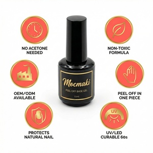 Mocmaki – Base Coat Néon Peel-Off d'Été 15ml en Gros, Logo Personnalisé, Facile à Retirer, Vernis à <span class=keywords><strong>Ongles</strong></span> Gel UV Non Toxique - Product Image 4