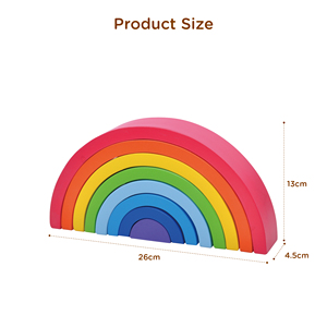 Arc en bois à empiler, jouets <span class=keywords><strong>pour</strong></span> bébé, pont arc-en-ciel, grand brinquedo, puzzle arc-en-ciel - Product Image 6