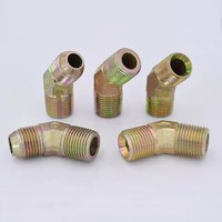 Coude à filetage externe à 45 degrés en acier au carbone haute pression, à diamètre variable, filetage conique ZG, type A/C/D, joint plaqué à 135 degrés