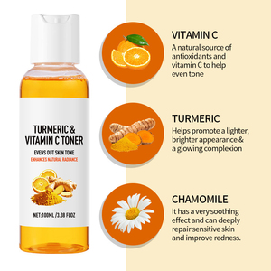 Tonique à la curcumine et à la vitamine C, 100 ml, soin du <span class=keywords><strong>visage</strong></span>, vente chaude, unifie le teint, rehausse l'éclat naturel - Product Image 4