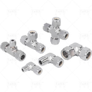 304 Stainless Steel Straight PU Tee <b>Conduit</b> & <b>Fittings</b> for Copper Pipe Intermediate Compression Compression for Better Stability - Product Image 3