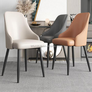 Chaises de salle à manger modernes nordiques dorées, en cuir et métal, pour intérieur, mobilier de maison de luxe, vente en gros pour restaurants et salles à manger - Product Image 2