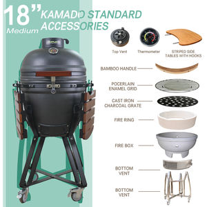Parrilla de barbacoa <span class=keywords><strong>para</strong></span> el hogar, <span class=keywords><strong>ahumador</strong></span> de carbón Kamado de cerámica <span class=keywords><strong>para</strong></span> exteriores de 18 pulgadas, Parrilla de carbono <span class=keywords><strong>para</strong></span> Cocinar en casa - Product Image 5