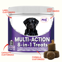 Complément alimentaire multivitaminé 8-en-1 pour chiens, marque privée OEM, 120 comprimés à croquer pour la santé des animaux de compagnie