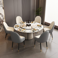 Ensemble Table et Chaises de Salle à Manger Modernes de Style Italien, Design Minimaliste Luxe Léger avec Dossier Durable pour Maison ou Hôtels