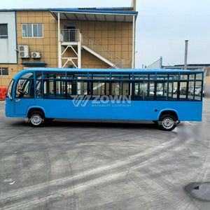 Bus électrique de tourisme ZOWN bleu vif, super long et fermé, grande capacité pour navette en zone panoramique étendue - Product Image 1