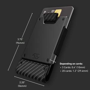 Tùy chỉnh Slim sợi carbon chủ thẻ kinh doanh RFID chặn <span class=keywords><strong>Mini</strong></span> Ví Da ban nhạc đàn hồi dây đeo mở loại đóng cửa ngắn - Product Image 5