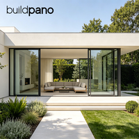 Porte coulissante moderne en aluminium du sol au plafond avec rail dissimulé et panneaux de verre insonorisés pour cour et jardin