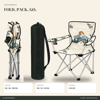 Chaise de camping en gros Camp Master avec accoudoir unique, porte-gobelet et logo et motif personnalisés pour hôtel de montagne