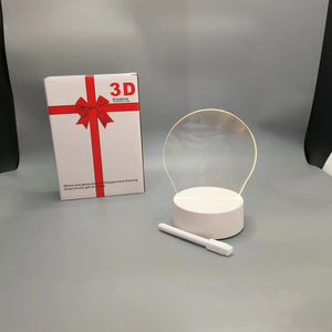 Tablero de notas de mensaje de acrílico transparente borrable Diy regalo creativo Rewrirable USB <span class=keywords><strong>3D</strong></span> Led luz de noche con pluma lámpara de noche LED - Product Image 3