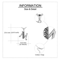 Vente d'usine bijoux de crémation en argent sterling 925 oxydé lettre M urne pendentif collier