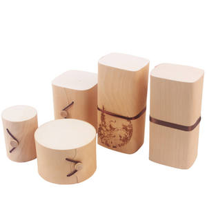 หลอดกลมไม้เบิร์ชวีเนียร์เปลือกนุ่มกล่องบรรจุภัณฑ์ไม้สำหรับขวดไวน์ของขวัญ - Product Image 4