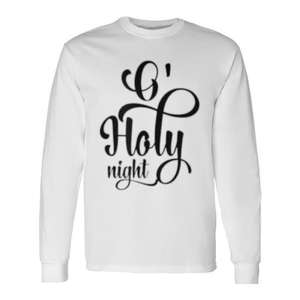 T-shirt chrétien à manches longues « O Sainte Nuit » avec inscription religieuse de Noël - Product Image 1