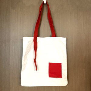 Bolsa de lona de compras de maquillaje con logotipo impreso personalizado cinta de poliéster Beige 8A bolsa de algodón - Product Image 2