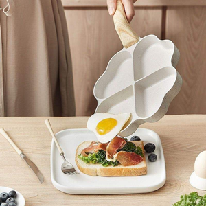 <span class=keywords><strong>Mini</strong></span> <span class=keywords><strong>poêle</strong></span> <span class=keywords><strong>à</strong></span> œufs moderne en métal <span class=keywords><strong>à</strong></span> 4 trous, antiadhésive, avec poignée en bois douce au toucher, durable, portable, compatible <span class=keywords><strong>induction</strong></span> et gaz, fond en fer, 1-2L - Product Image 3