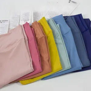 LULU legging olahraga wanita, celana legging Yoga dan Fitness, celana pinggang tinggi, Legging olahraga Yoga dengan lulu, Yoga, lemon