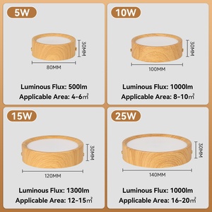 Nordic Walnut Madeira Cor <span class=keywords><strong>LED</strong></span> Luz de Teto Pedido de Quarto Sala Três cores Escurecimento Superfície Montada <span class=keywords><strong>LED</strong></span> <span class=keywords><strong>Downlight</strong></span> - Product Image 6